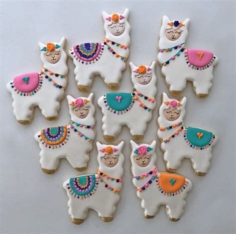 Creative and fun mother's day gift idea! Llama Cookies | Baby cookies, Cute cookies, Birthday cookies