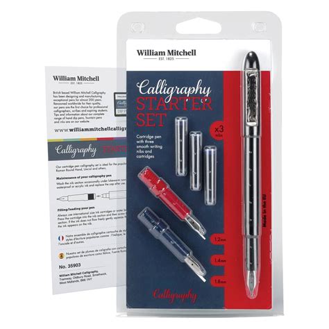 William Mitchell Calligraphy Starter Set 3 Sizes With 3 Cartridges