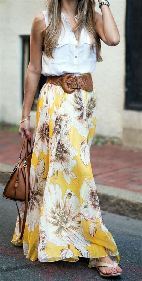 Floral Maxi Skirt Outfit Casual Maxi Skirt Maxi Skirt Outfits Maxi