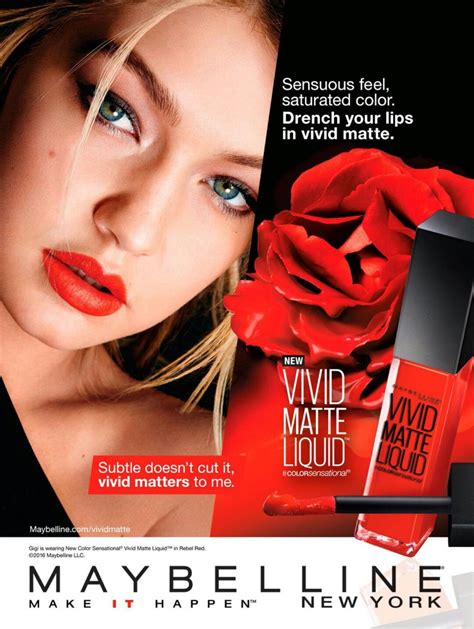 Gigi Hadid Maybelline New York Cosmetics Advertisement 2016