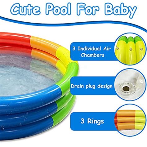 Inflatable Baby Pool 36 Rainbow Kiddie Pool Inflatable Cooler Drink