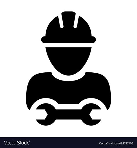 Contractor Icon Male Worker Person Profile Avatar Vector Image