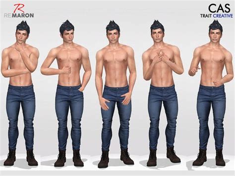 Remarons Pose For Men Cas Pose Set 5 Poses Poses For Men Sims
