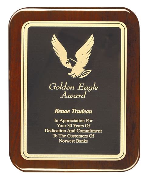 Printed Brown Wooden Plaque Award Shape Rectangular Size 8 Inch At