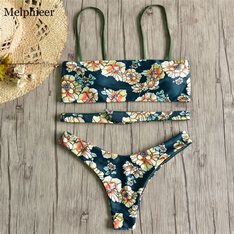 Summer Beachwear Floral Print Bikinis Set Brazilian Bikini