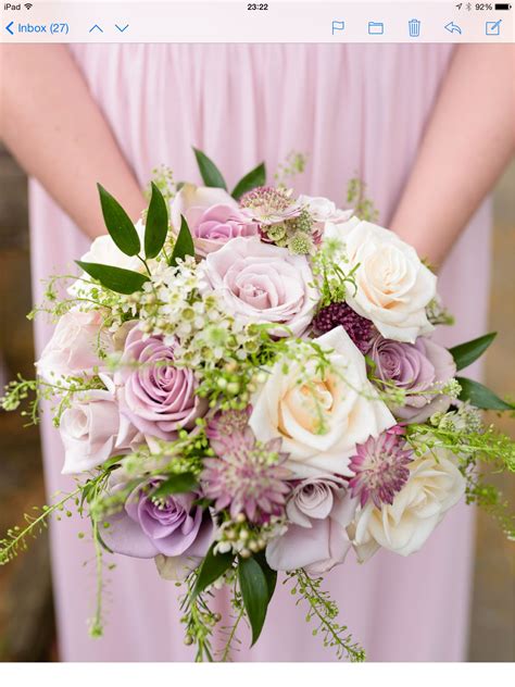 Dusky Pink Bridesmaids Bouquet At Loseley Park Pic By Hayley Bray