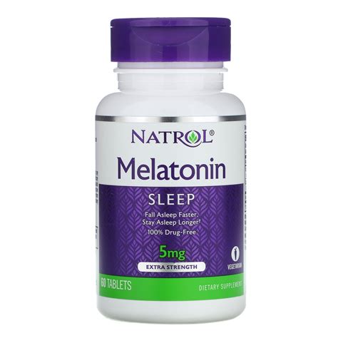 Natrol Melatonin Extra Strength 5 Mg 60 Tablets Iherb