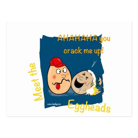 You Crack Me Up Funny Eggheads Cartoons Postcard Zazzle