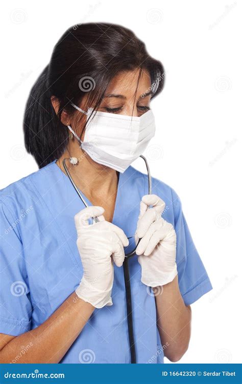 Nurse With Stethoscope Stock Photo Image Of Cure Operate 16642320