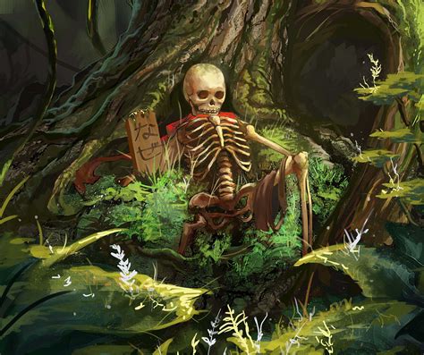Wallpapers Skulls Painting Art Forests Skeleton Fantasy Image 340821