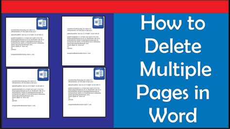 How To Delete Multiple Pages In Word Youtube