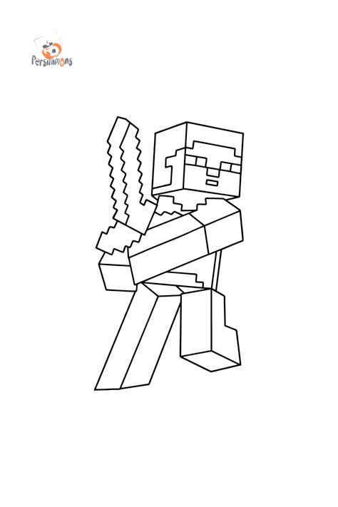 Minecraft Steve Coloring Coloring Pages