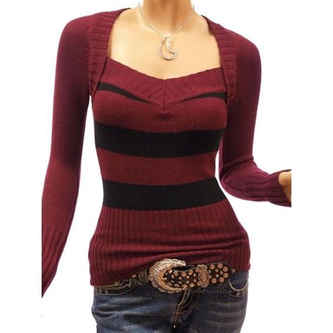 patty women sexy strips bolero style v neck knit top sweater 44 liked on polyvore sweater top