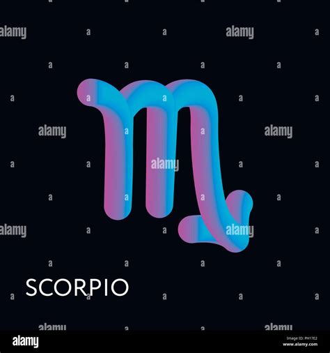 Scorpio Text Horoscope Zodiac Sign 3d Shape Gradient Illustration Stock Vector Image And Art Alamy