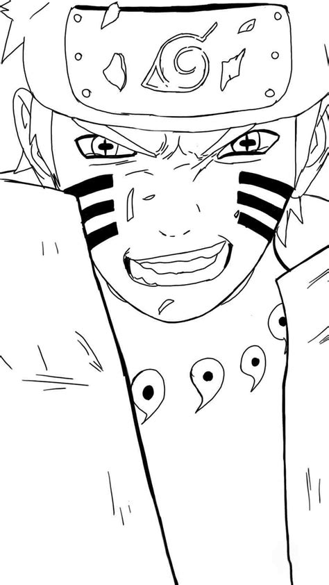 Naruto Uzumaki Sage Mode Manga Outline By Sketch Coloring Page