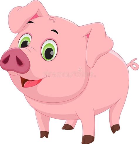Cute Baby Pig Cartoon Stock Vector Illustration Of Pink 72418091