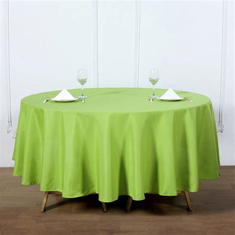 90 Apple Green Polyester Round Tablecloth Efavormart