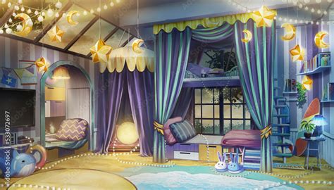 Game Art Fantasy Interior Bedroom Design With Summer Beach And Winter