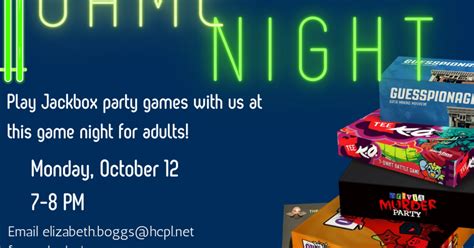 Virtual Adult Game Night With Katherine Tyra Library — Nextdoor