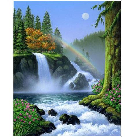 Waterfalls Diy Diamond Painting Waterfall Art Waterfall Paintings