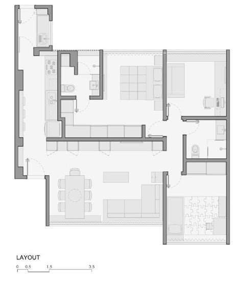 Plano De Departamento De 80 Metros Cuadrados Presenta Moderna