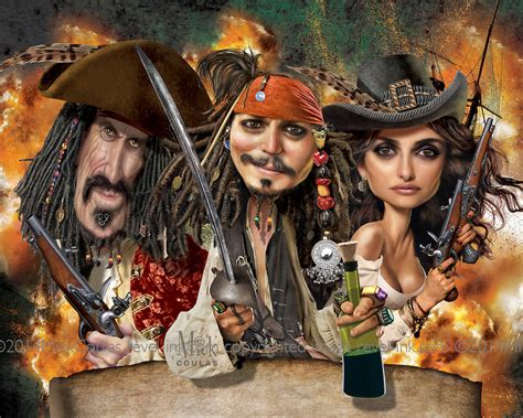 Pirates Of The Caribbean Caricature Prints Available Mick Coulas