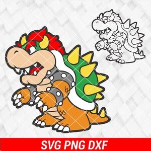 Bowser Inspired Svg Layered By Color Easy Cut Cricut Silhouette