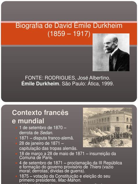 Biografia De David Émile Durkheim 1859