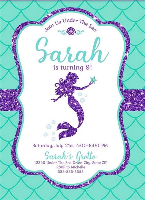 Free Mermaid Invitation Template For Your Kids Parties Free