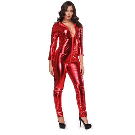 sexy leather lingerie dress latex bodysuit motocross clothing jacket with zipper erotic faux