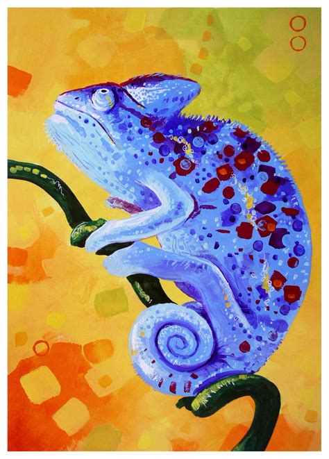 Chameleon On A Sunny Day By Toomuchcolor On Deviantart Painting