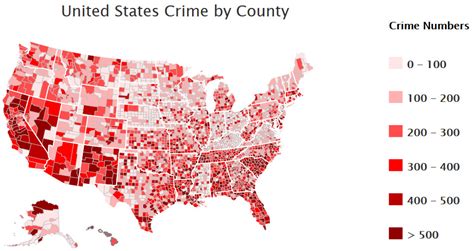 The Most And Least Dangerous Counties In The Us Vivid Maps