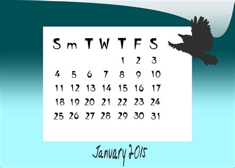 Calendar January 2015 Free Stock Photo Public Domain Pictures