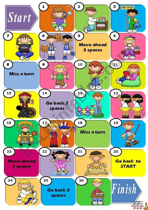 What Are They Doing Board Game Esl Worksheet By Macomabi