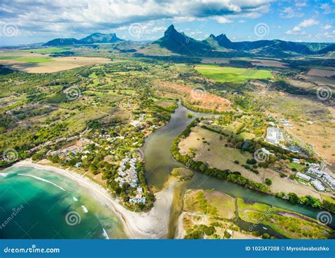 Aerial View Of Mauritius Island Stock Photo Image Of Famous Green