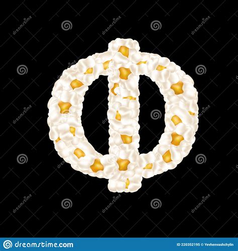 Cyrillic Alphabet Letter Made Up Of Airy Popcorn Vector Illustration