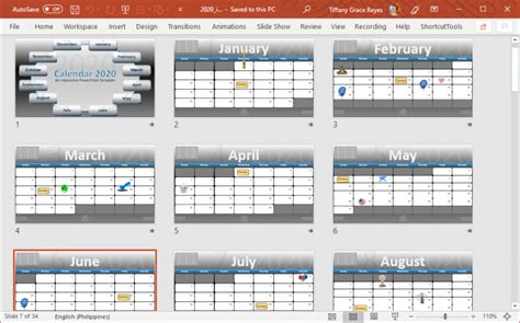 2020 Interactive Calendar Powerpoint Template