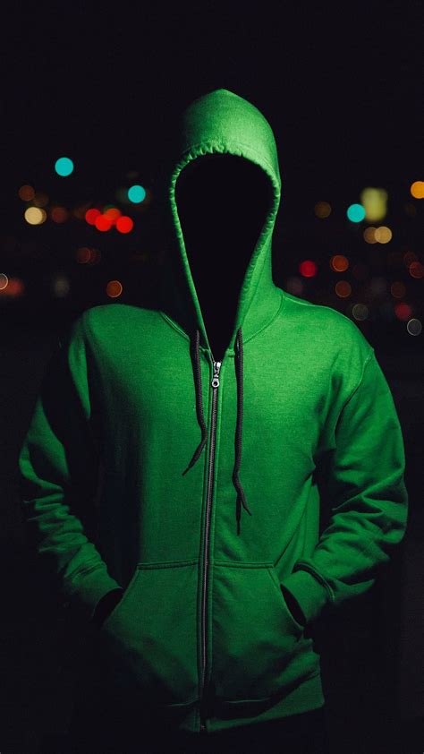 Hd Wallpaper Green Full Zip Hoodie Jacket Man Faceless Bokeh