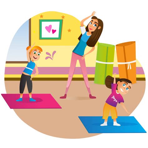 To find out more complete and clear. Madre de dibujos animados con niños haciendo ejercicio en estera | Vector Premium