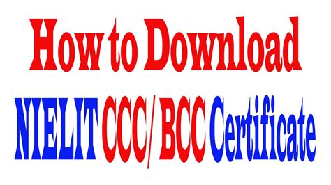 How To Download Ccc Certificate From Nielit Website Youtube