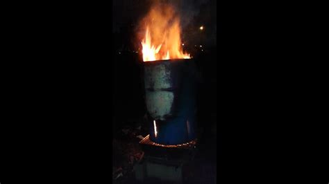 Blue Flames On Vortex Burn Barrel Youtube