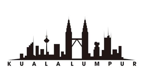 Ilustração Em Vetor Silhueta Kuala Lumpur Vetor Premium