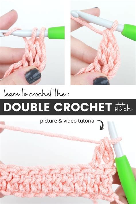 Learn To Crochet Double Crochet Stitch Step By Step Picture And Video