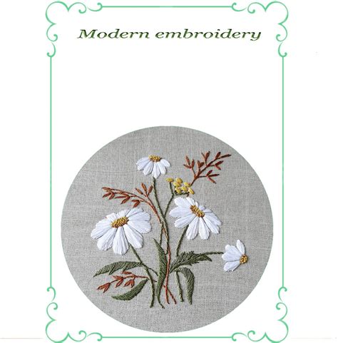 Wild Flower Daisies Pdf Hand Embroidery Beginner Botanical Etsy