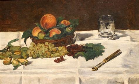 Still Life Fruits On A Tablemedium Oil Canvas Edouard Manet
