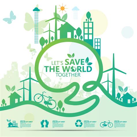 Flat Style Green Save The World Poster Download Free Vectors Clipart