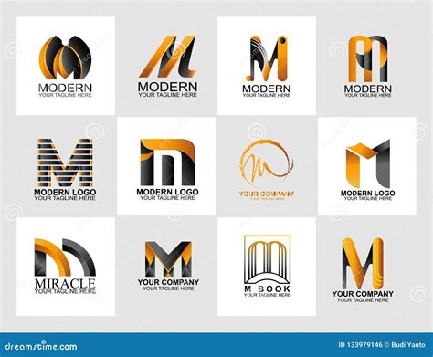Letter M Logo Collection Corporate Identity Logo Stock Vector