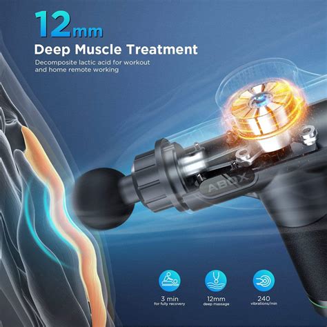 Abox Mg 008 Massage Gun Reach 12 Mm With 30 Speeds 8 Massage Heads