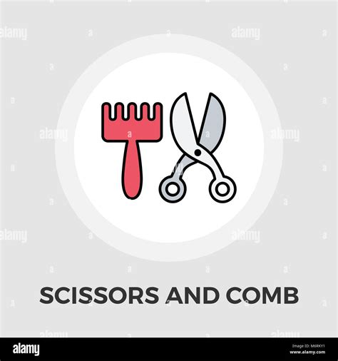 Scissors And Comb Vector Flat Icon Stock Vector Image And Art Alamy