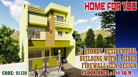 3 Storey Residential Building With 2 Sides Firewall Zen Design Code